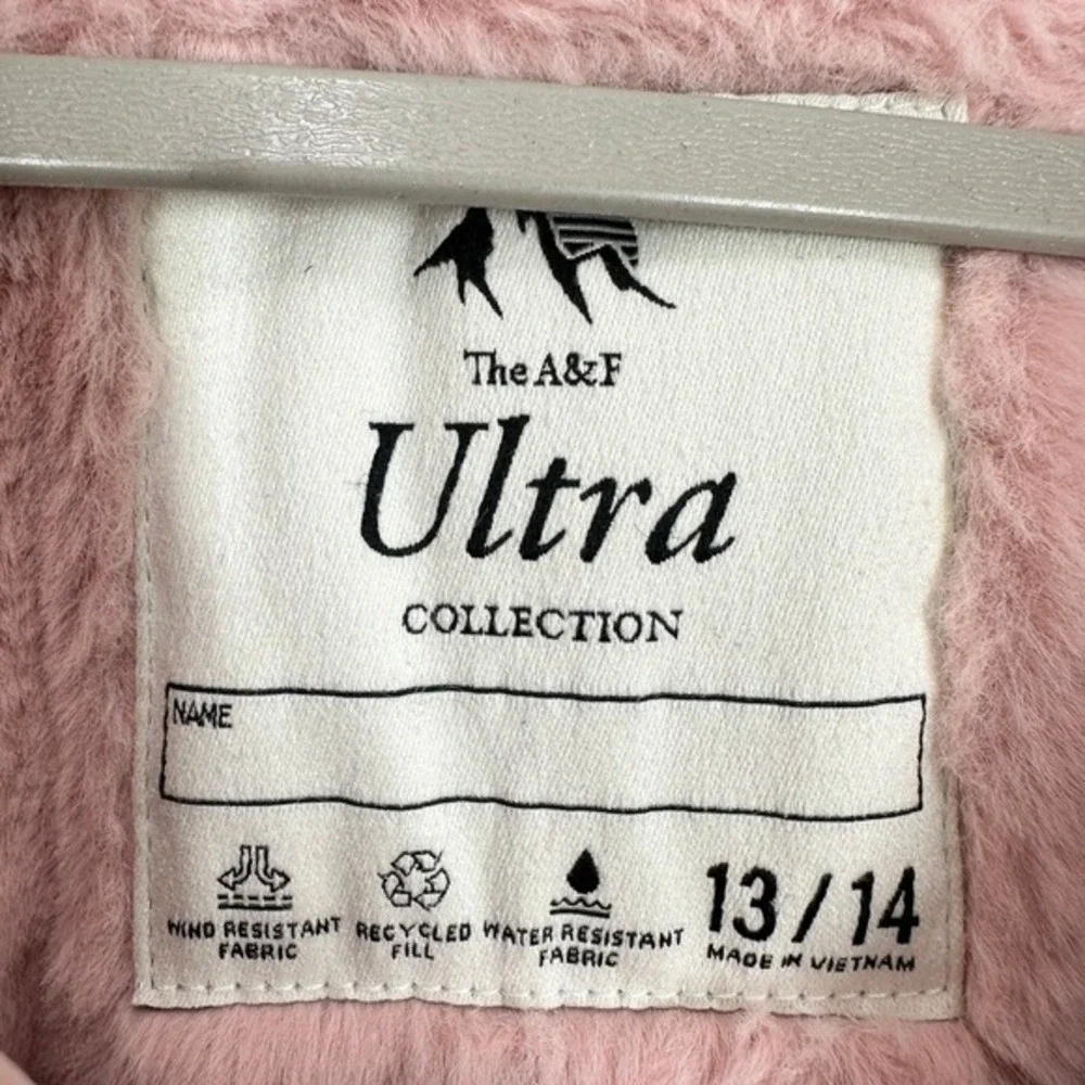 Abercrombie Kids Girls Pink Puffer Coat Belted‎ Hooded Winter Size 14